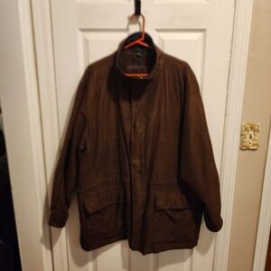 Claiborne Men's Vintage Suede Quilted Lining Brown Coat Size 2XL